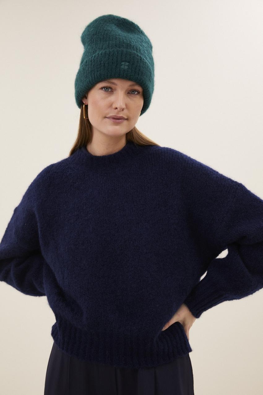 By-Bar Logo Beanie Dark Green unisex Mütze Mohair grün